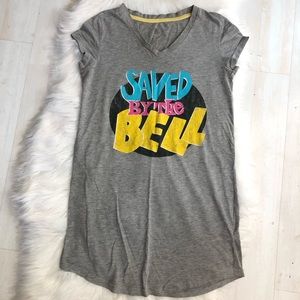 1990s Saved By The Bell V Neck T-Shirt Dress, M